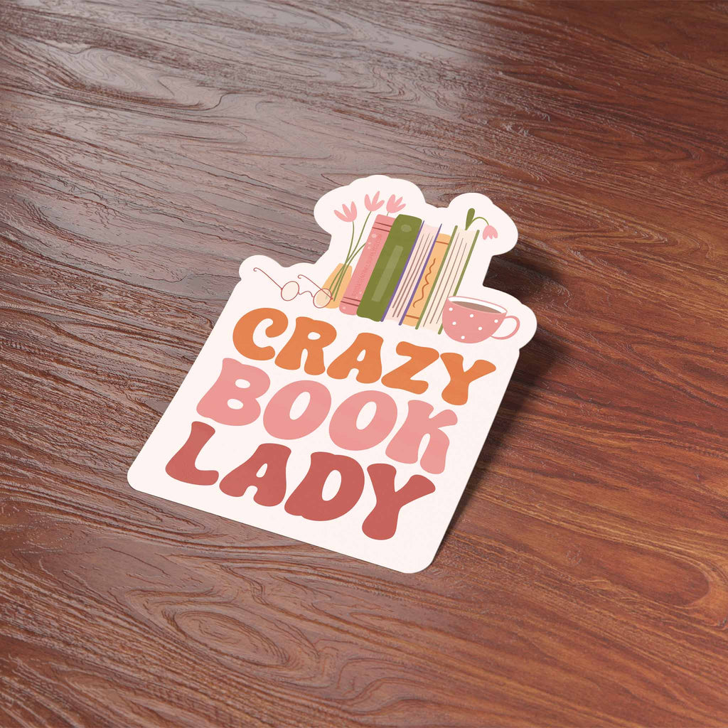 Crazy Book Lady Sticker
