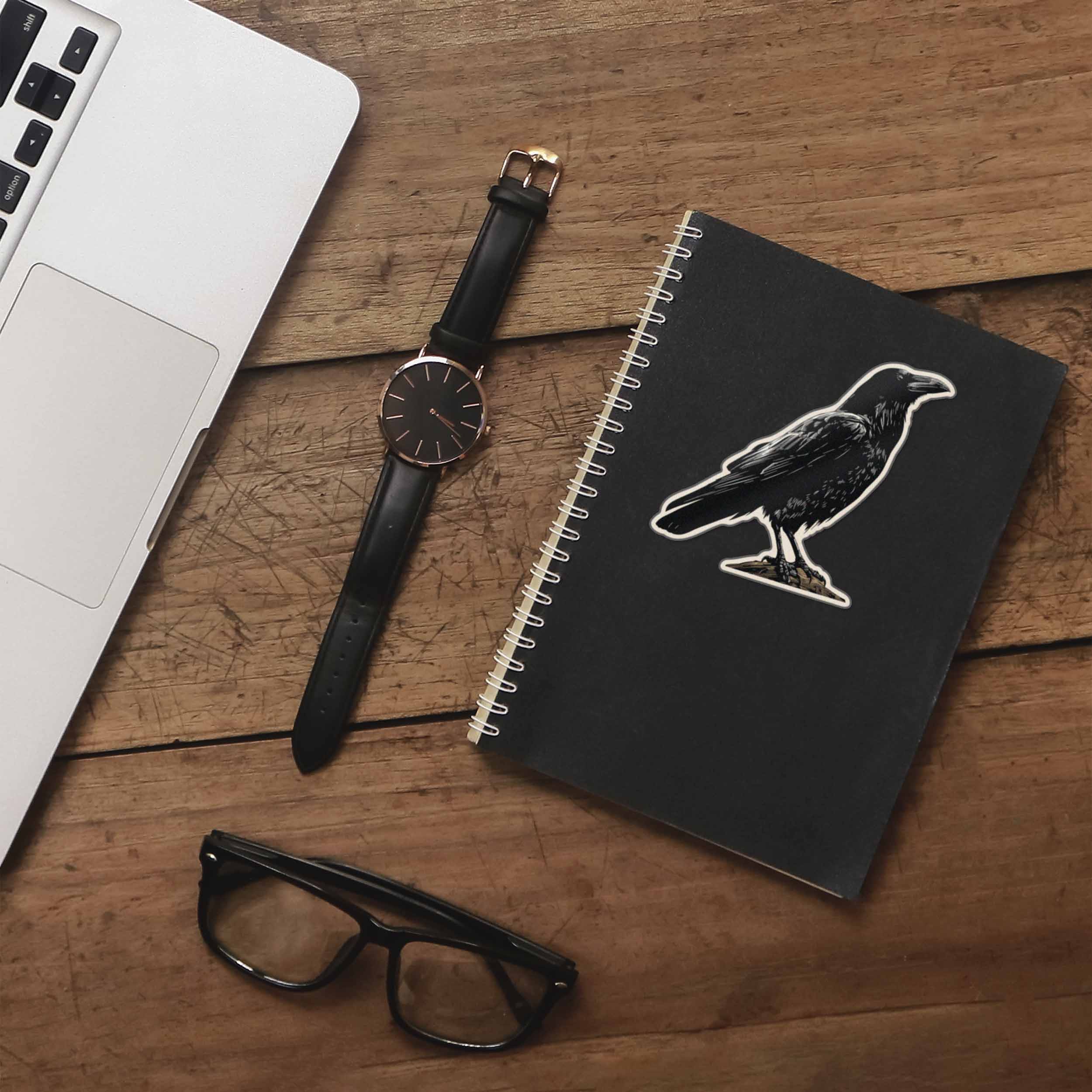Crow Birdwatching Sticker