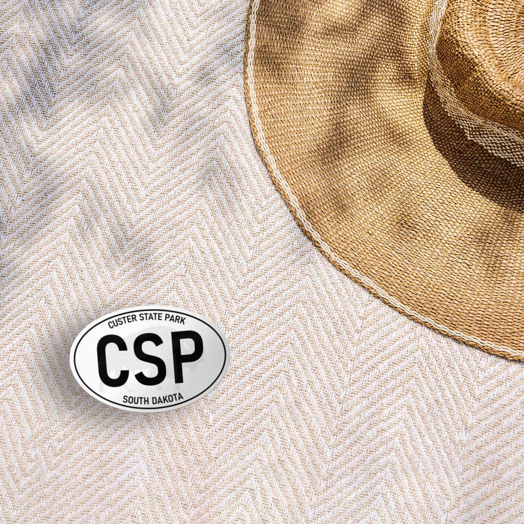 Custer State Park South Dakota White Oval Sticker