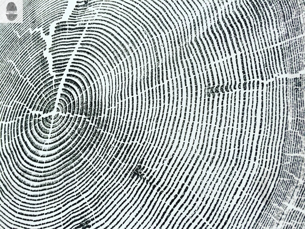 Crater Lake art, Oregon Print, Tree ring print, Woodcut print, Wood Wall art, Sacred Geometry, Forestry, National Parks, Signed Original