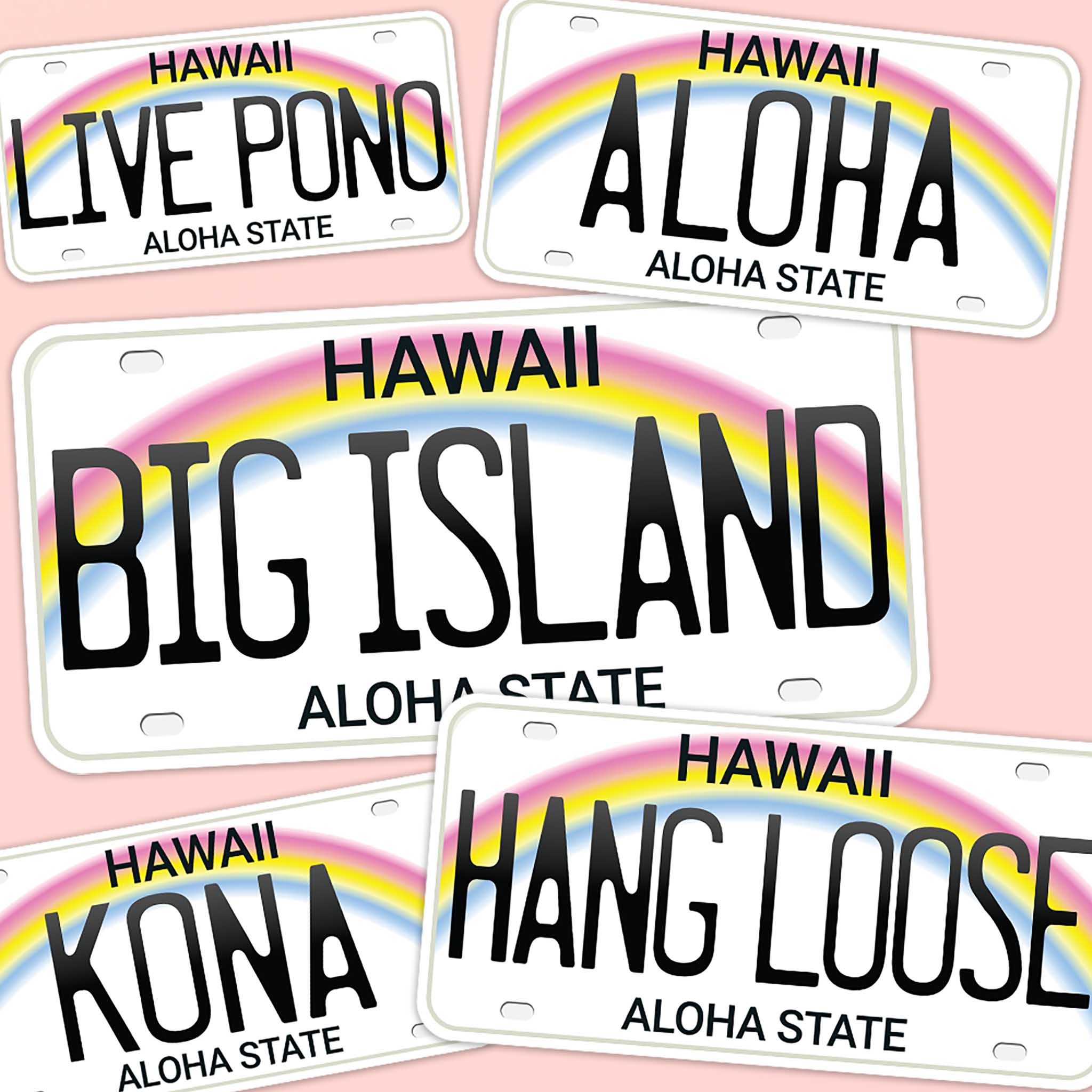 Hawaii License Plate Sticker - Choose Your City or Hawaiian Phrase Decal