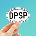 Deception Pass State Park Washington White Oval Sticker