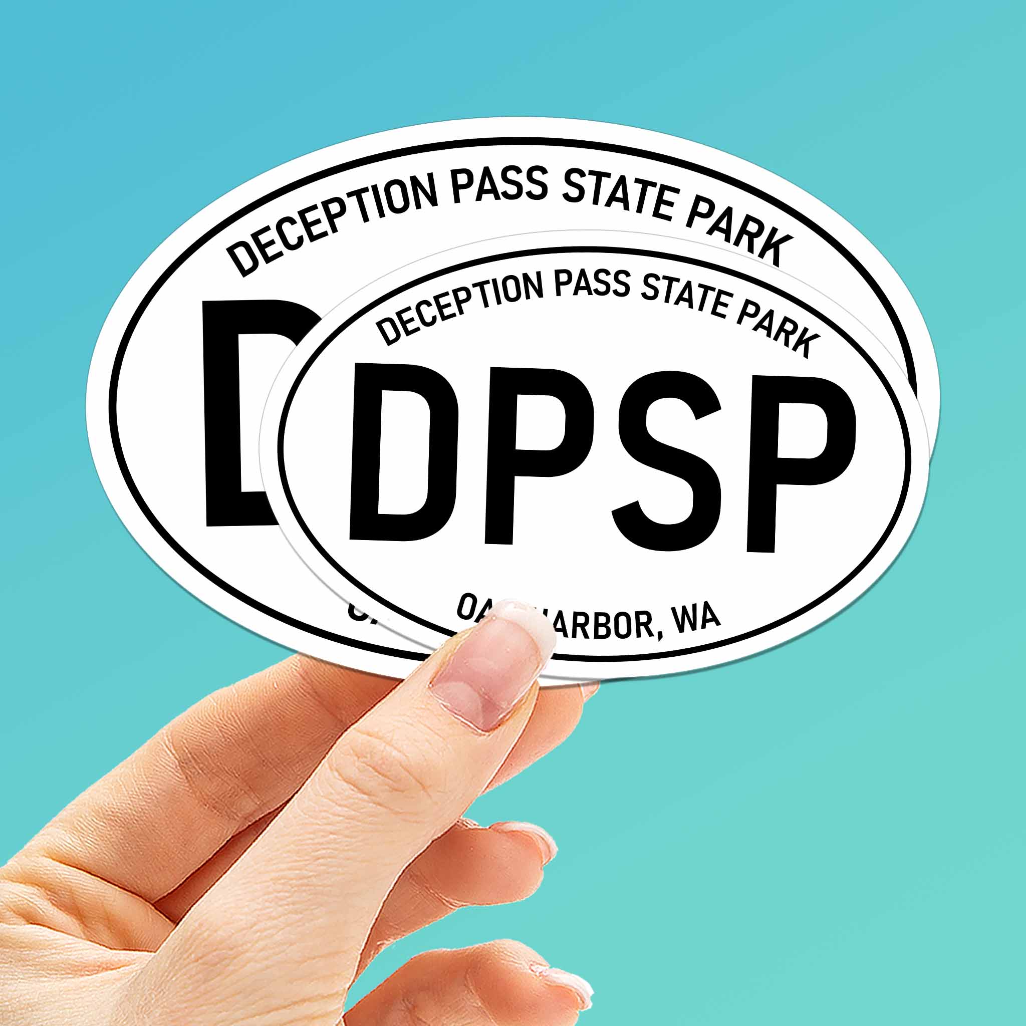 Deception Pass State Park Washington White Oval Sticker