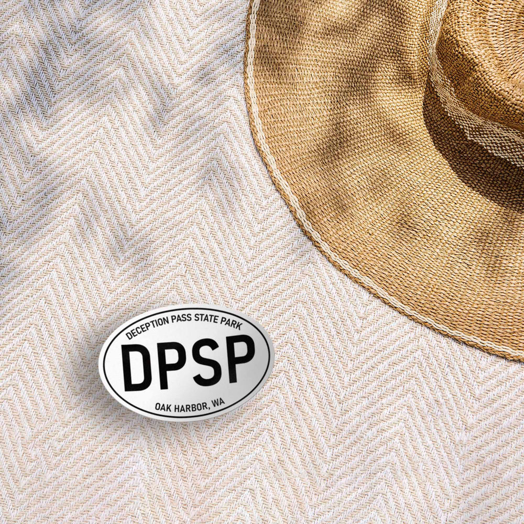 Deception Pass State Park Washington White Oval Sticker