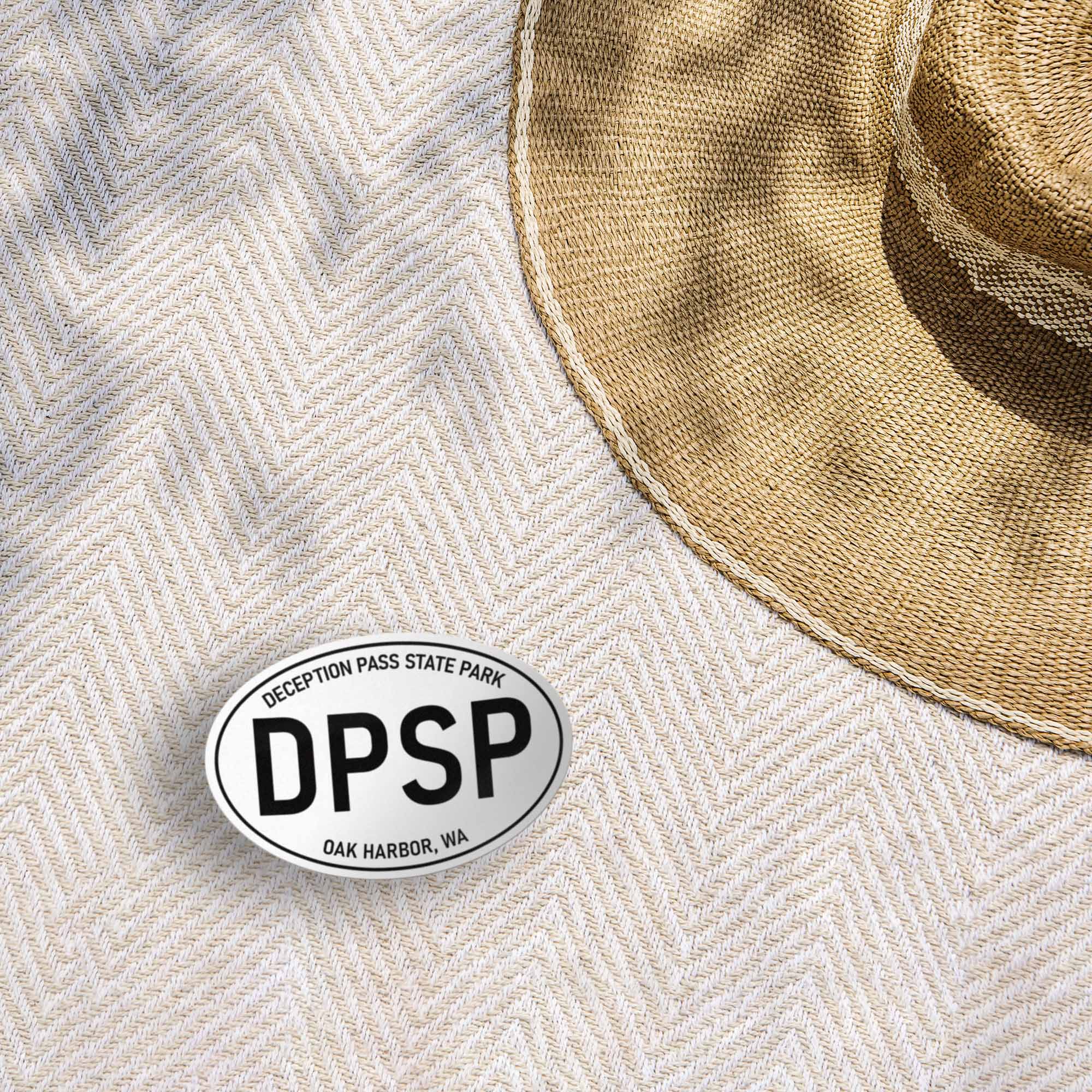 Deception Pass State Park Washington White Oval Sticker
