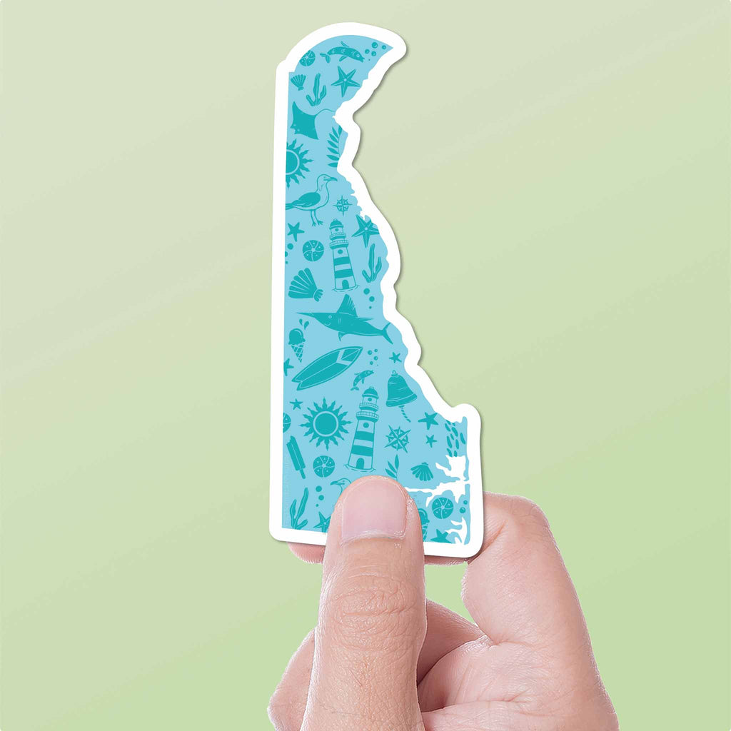 Blue Delaware Shore Sticker