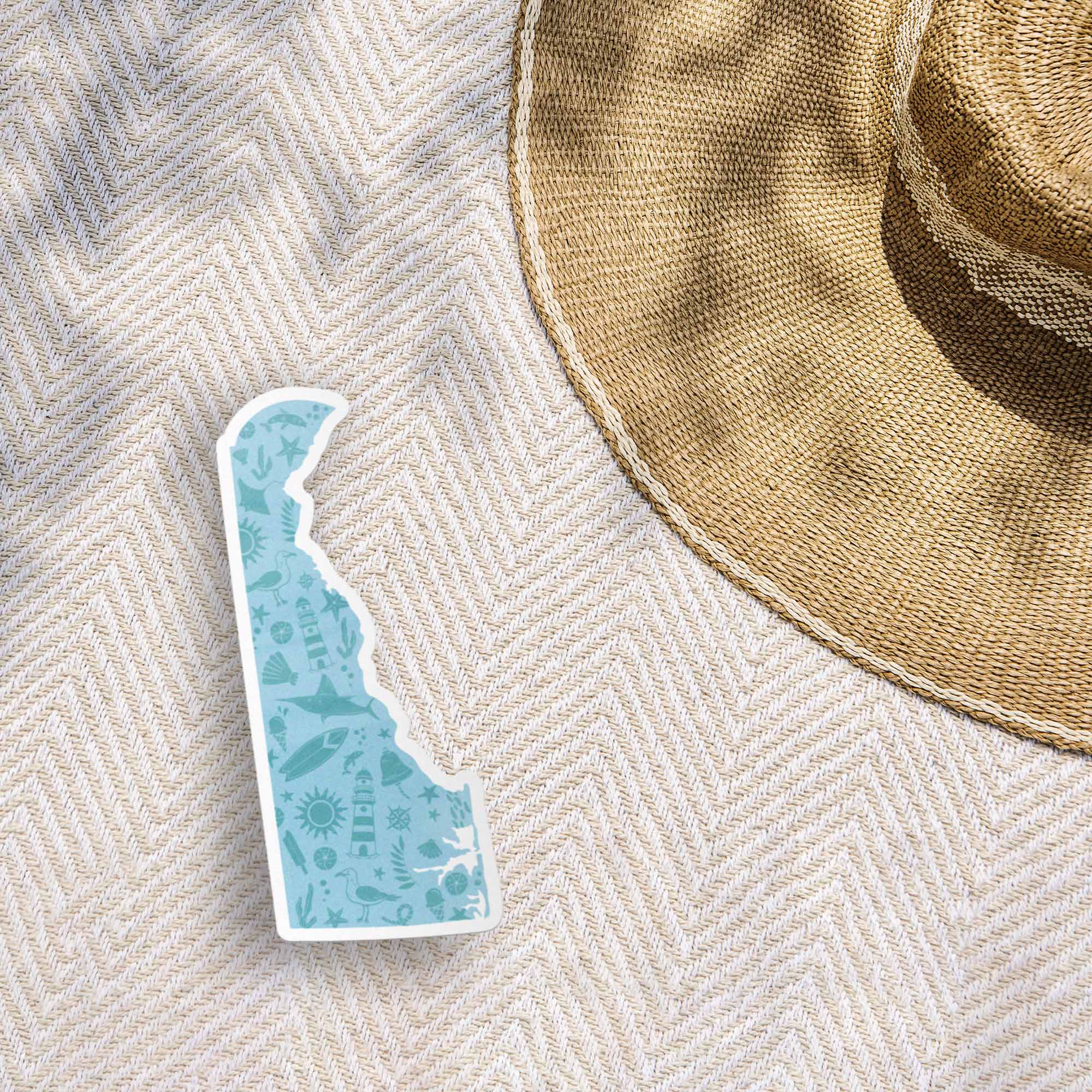 Blue Delaware Shore Sticker