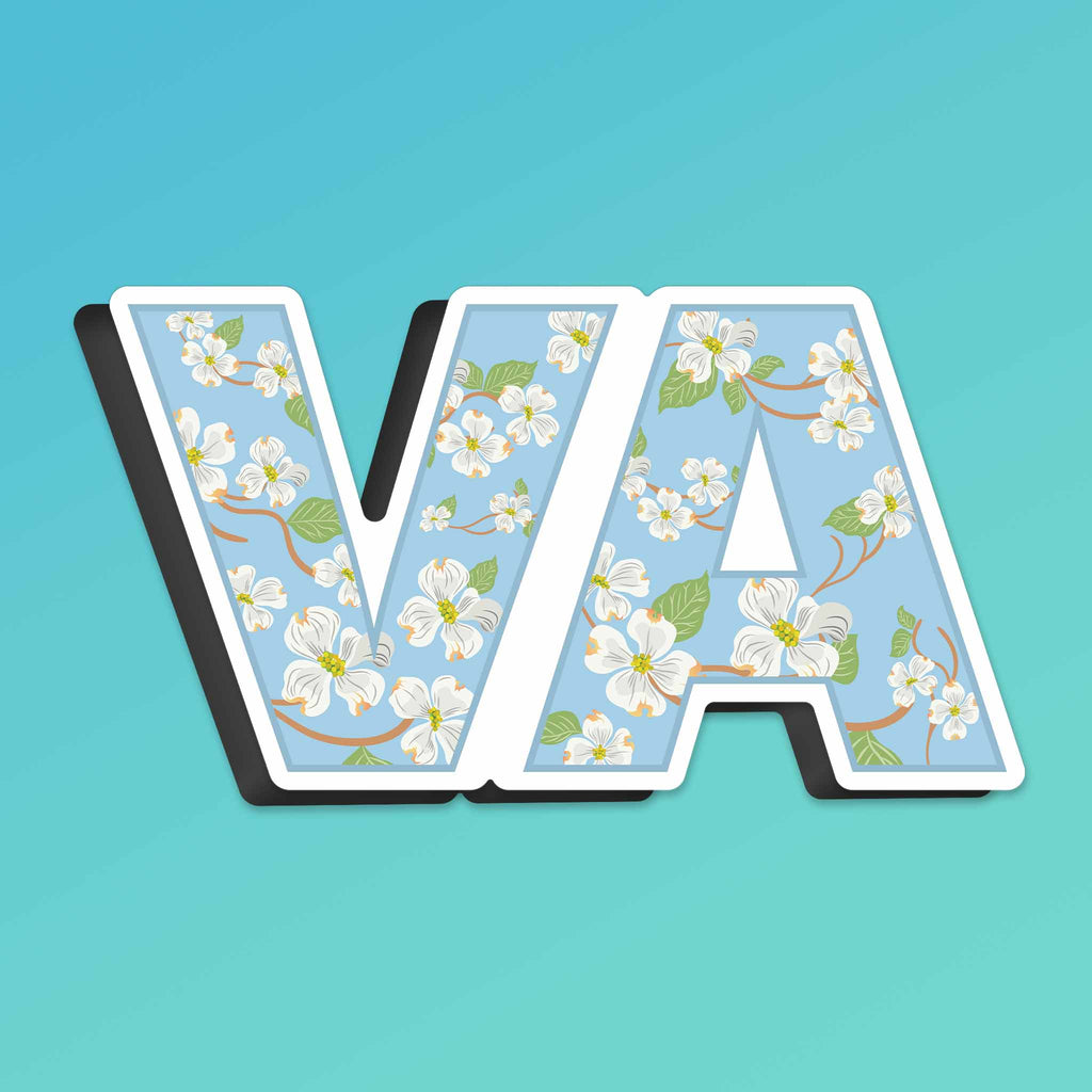 Dogwood Flower Virginia Car Magnet - Flexible VA Fridge Magnet