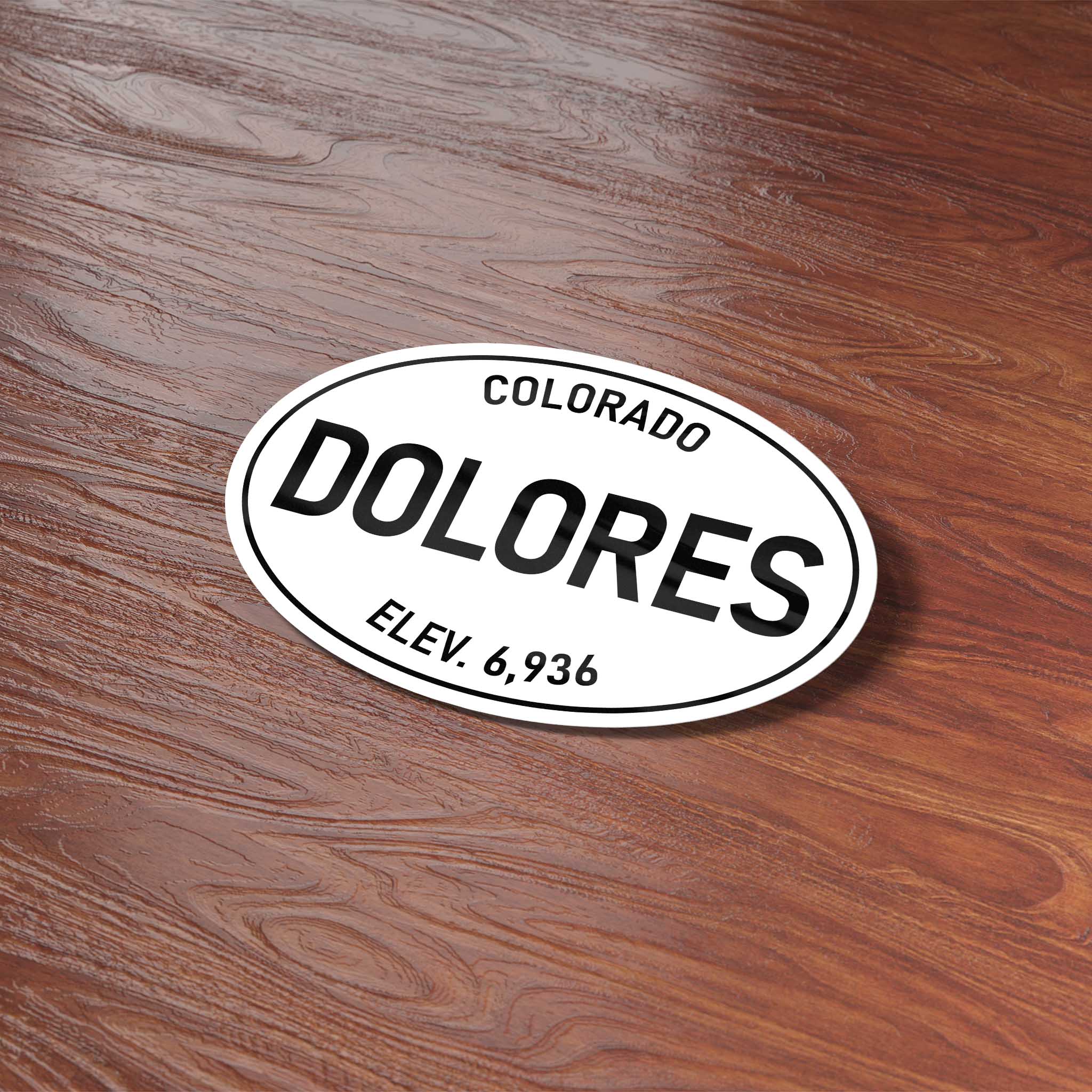 Dolores Colorado White Oval Sticker