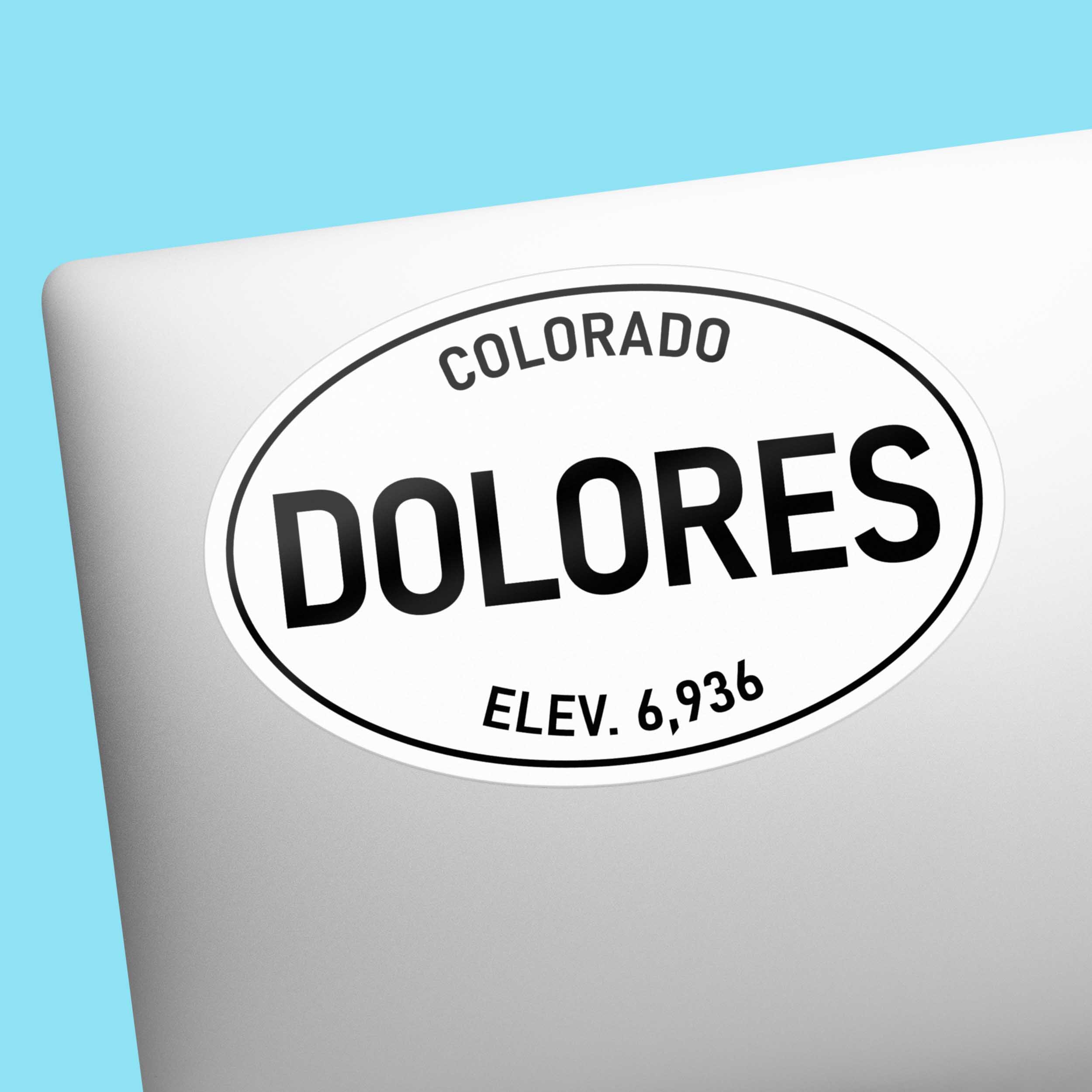 Dolores Colorado White Oval Sticker