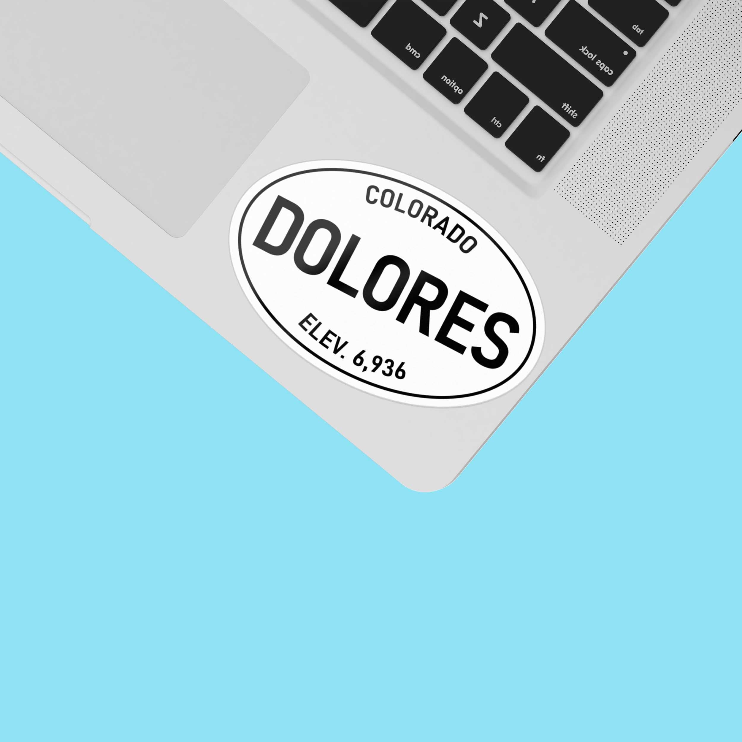 Dolores Colorado White Oval Sticker