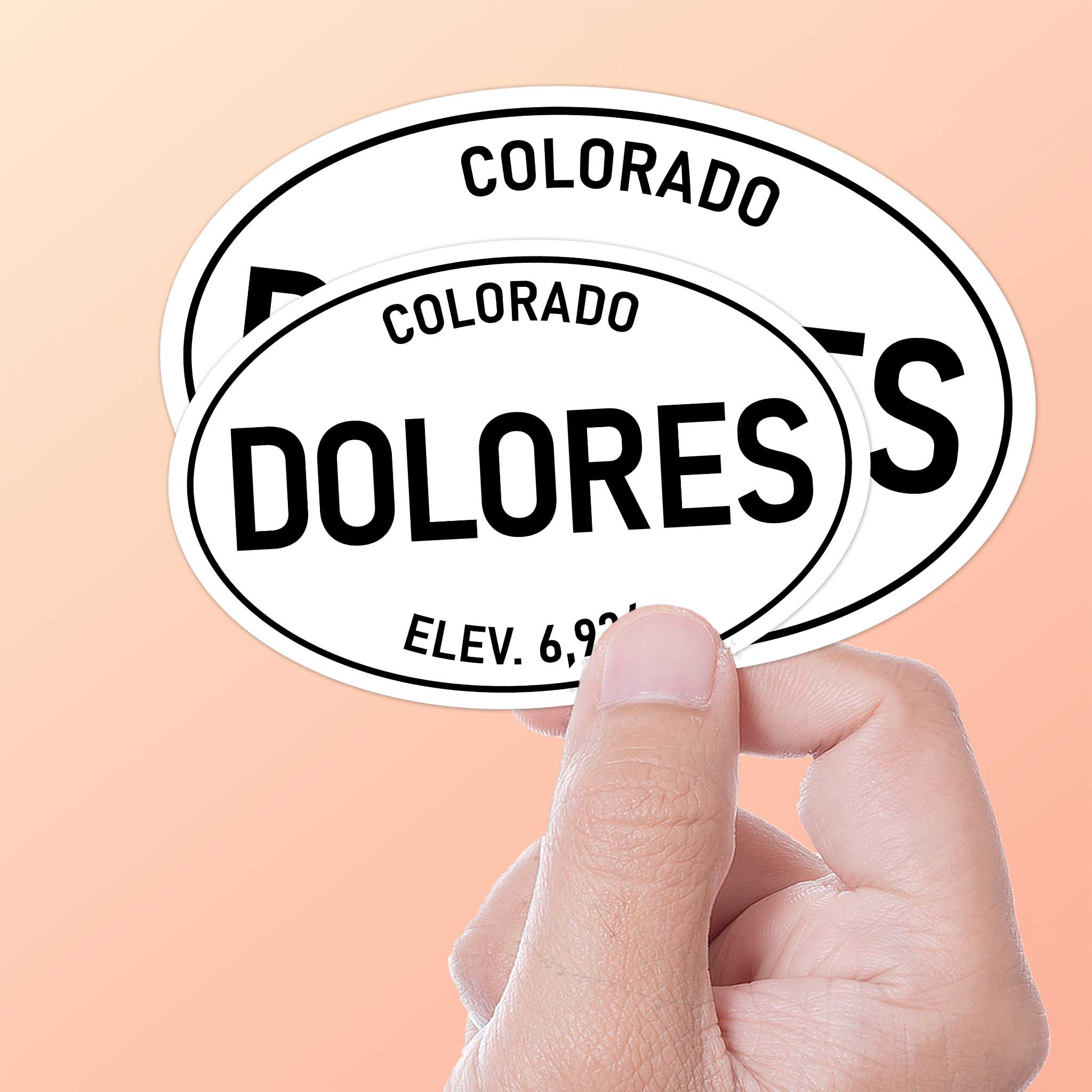 Dolores Colorado White Oval Sticker