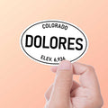 Dolores Colorado White Oval Sticker