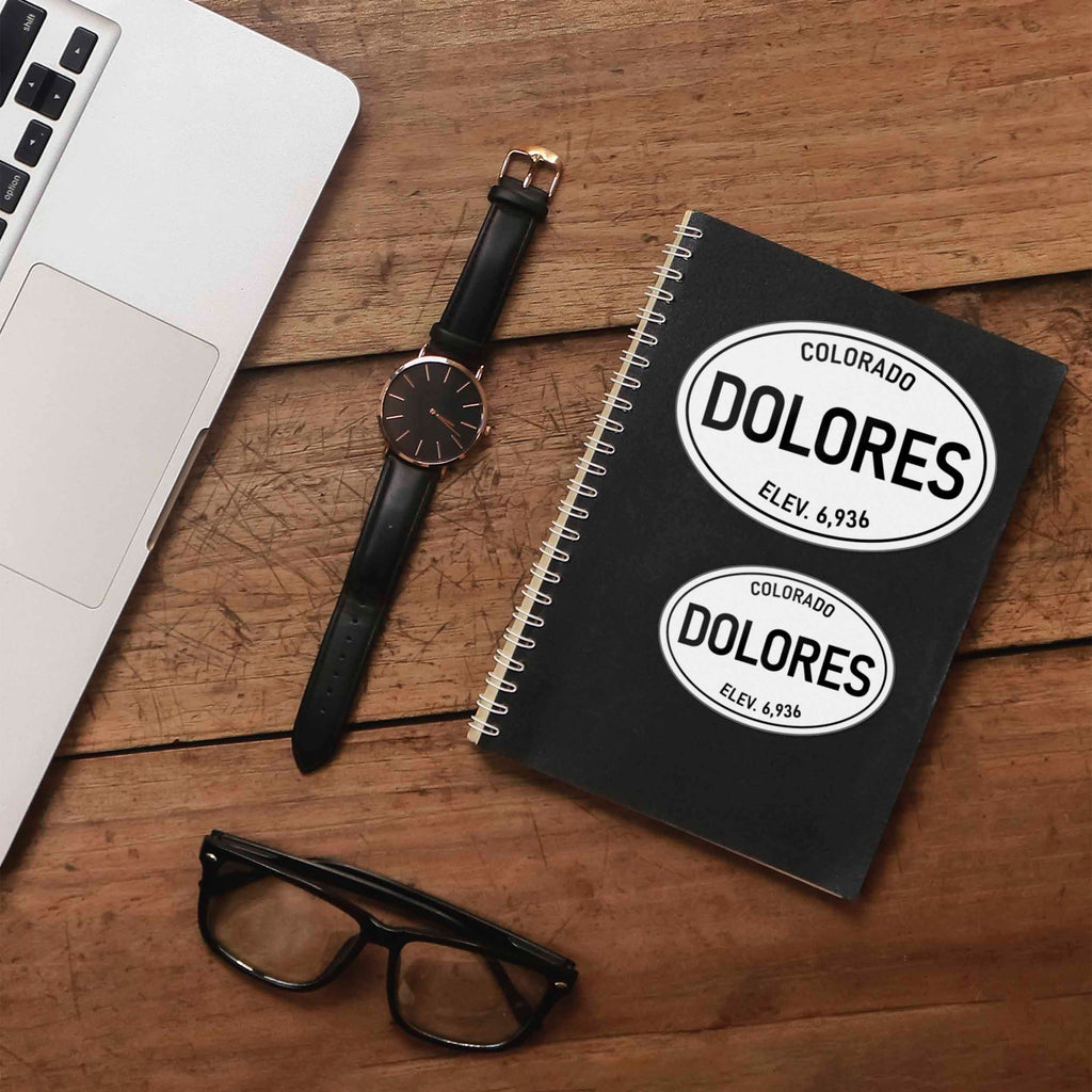 Dolores Colorado White Oval Sticker