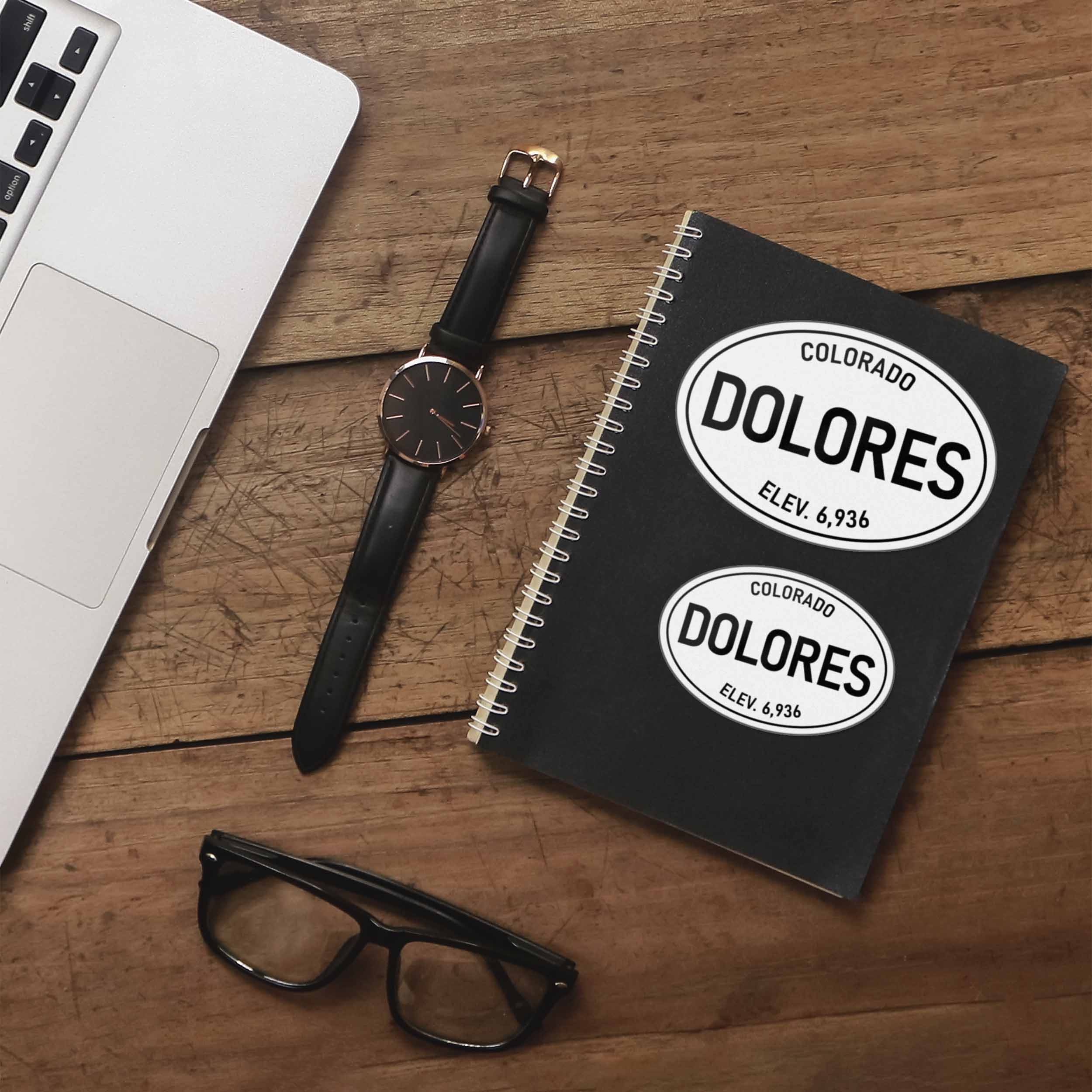 Dolores Colorado White Oval Sticker