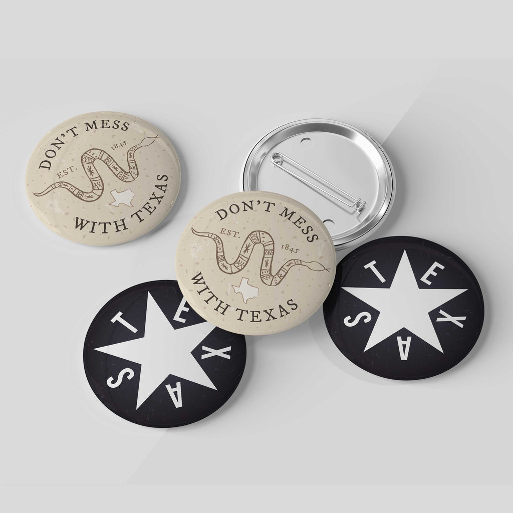Don't Mess with Texas Rattlesnake Pin - 2.25" Pinback Button