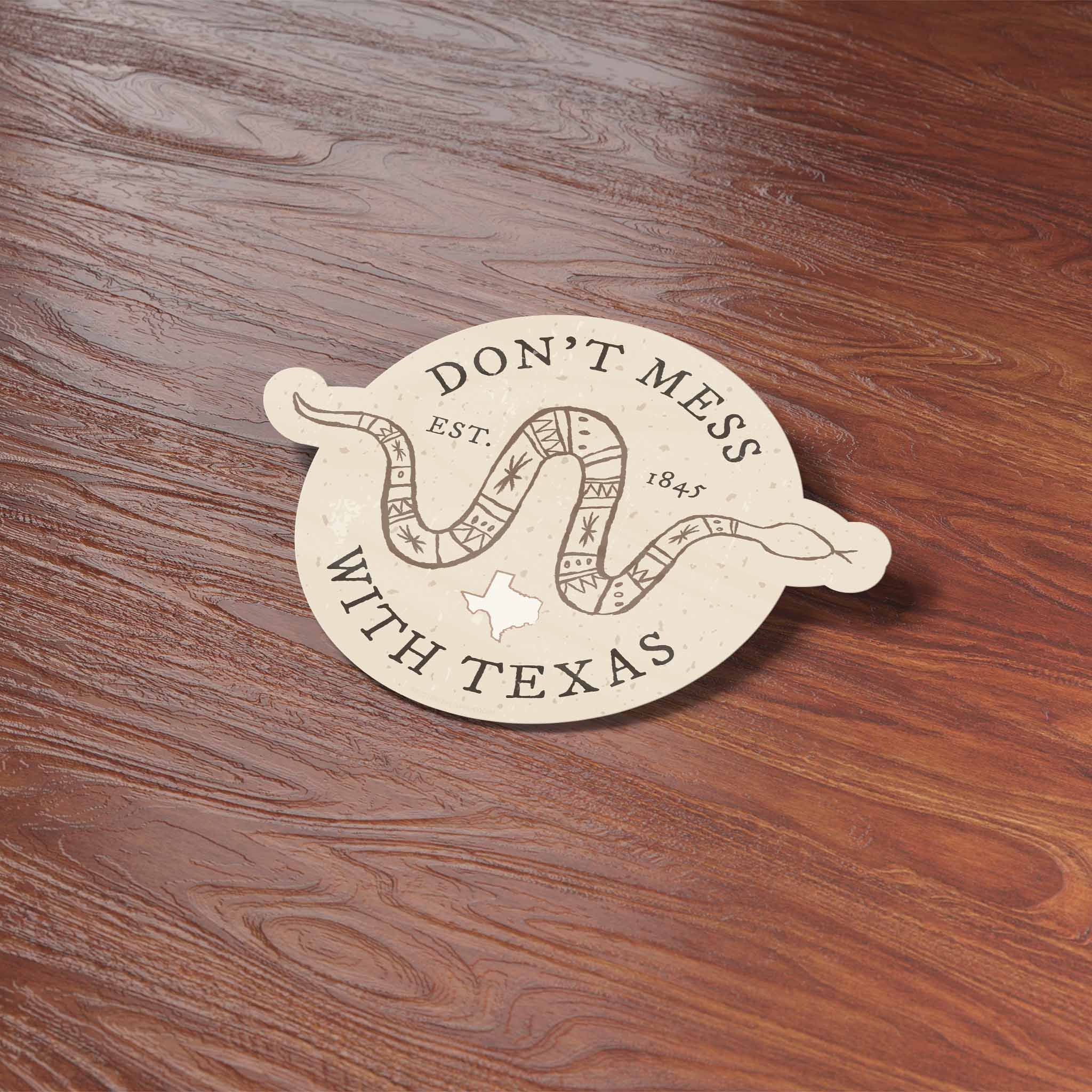 Don't Mess with Texas Rattlesnake Sticker