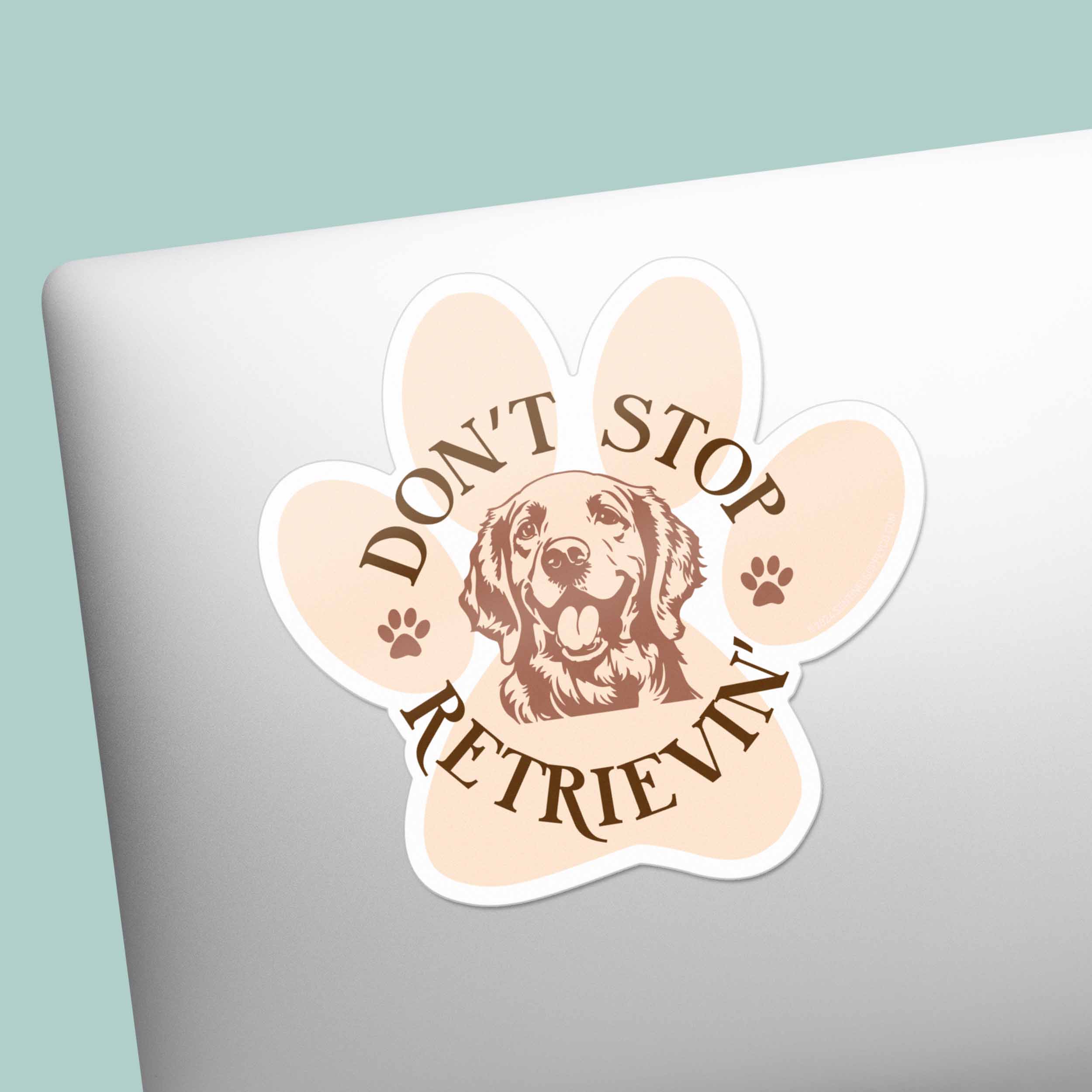 Don't Stop Retrievin' - Cute Golden Retriever Dog Sticker