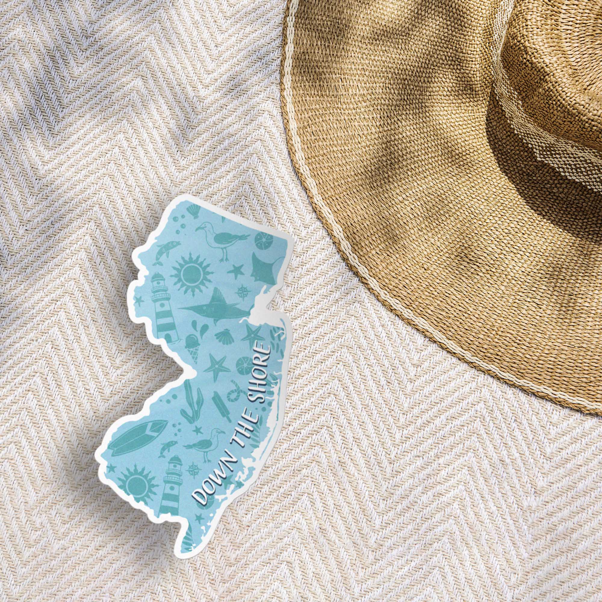 Blue Down the Shore NJ Sticker