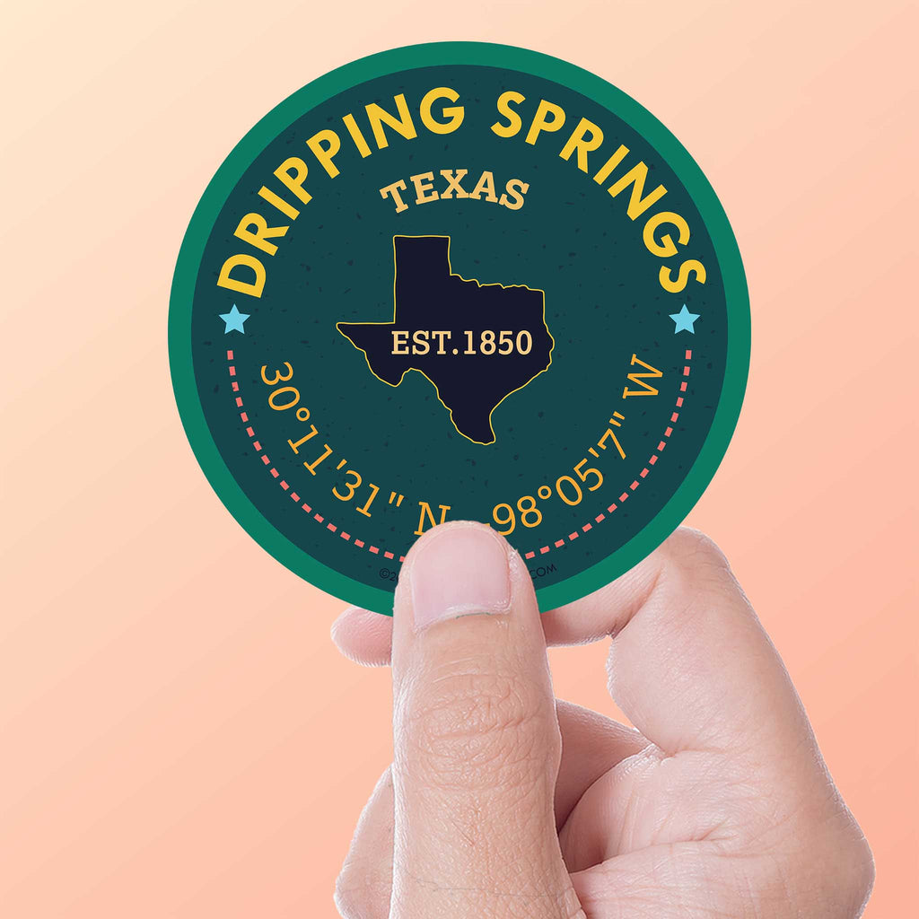 Dripping Springs Texas Coordinates Sticker