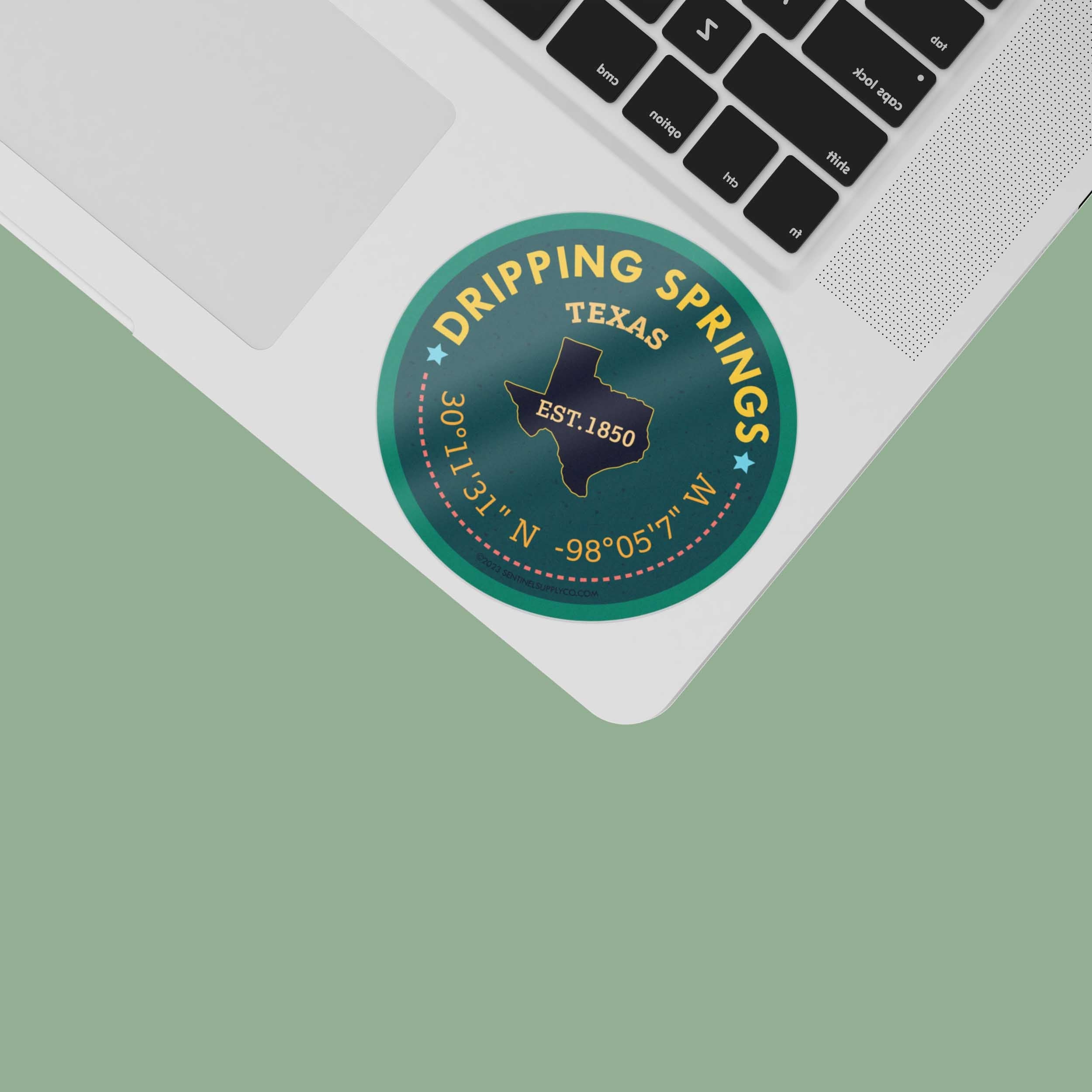 Dripping Springs Texas Coordinates Sticker