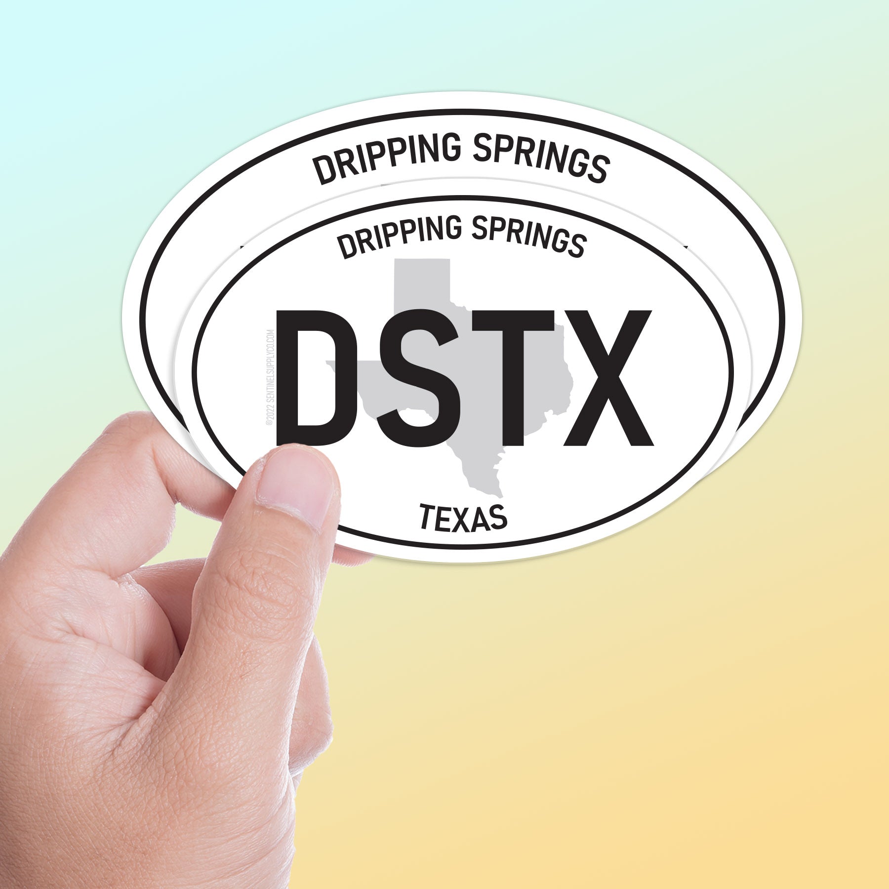 White Oval Dripping Springs Texas Sticker