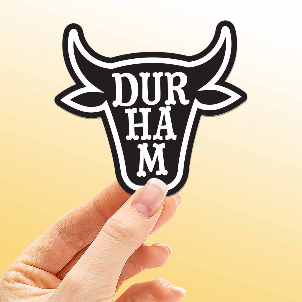 Bull Head Durham North Carolina Sticker - Cute NC Decal