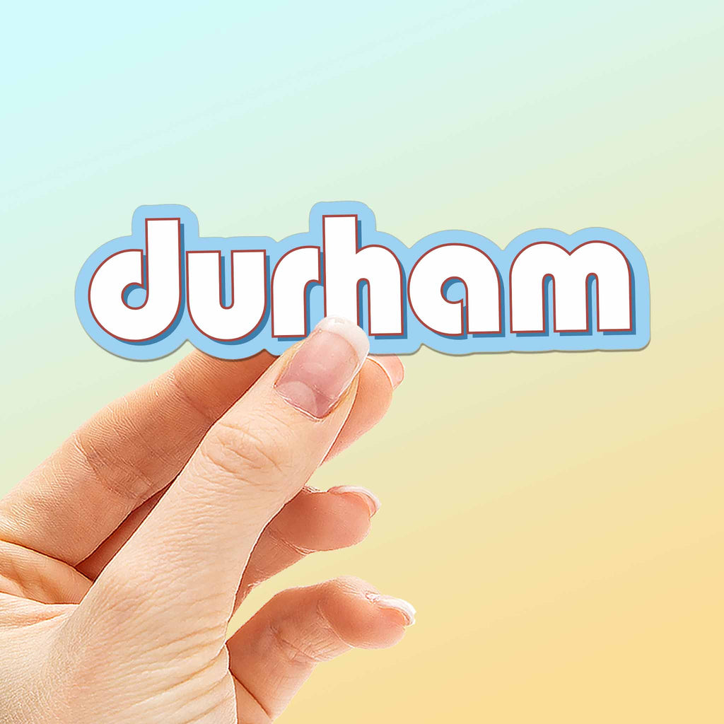 Retro Durham North Carolina Sticker - Cool NC Decal