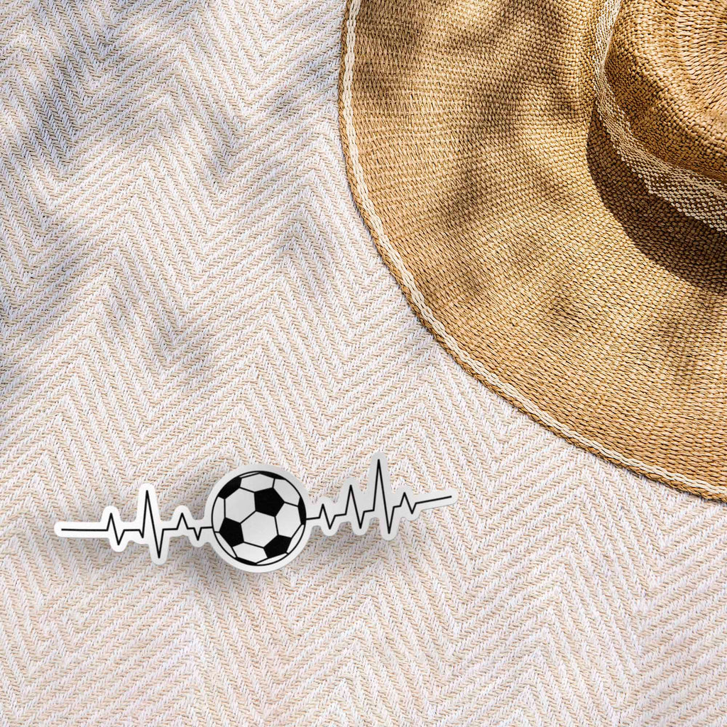 EKG Soccer Sticker - Cool Sports Life Decal for Water Bottle