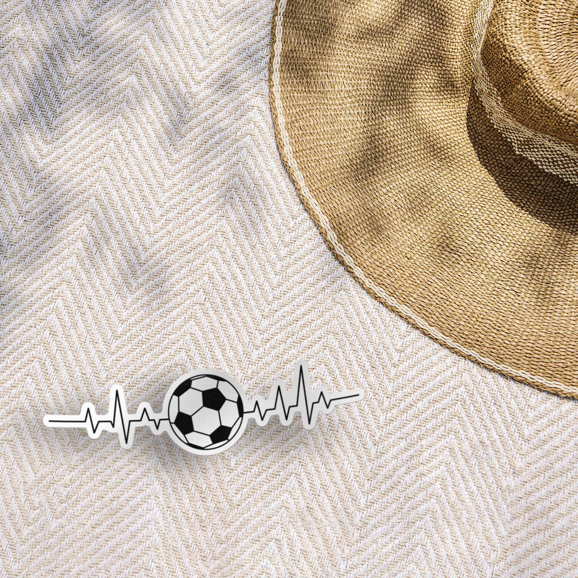 EKG Soccer Sticker - Cool Sports Life Decal for Water Bottle