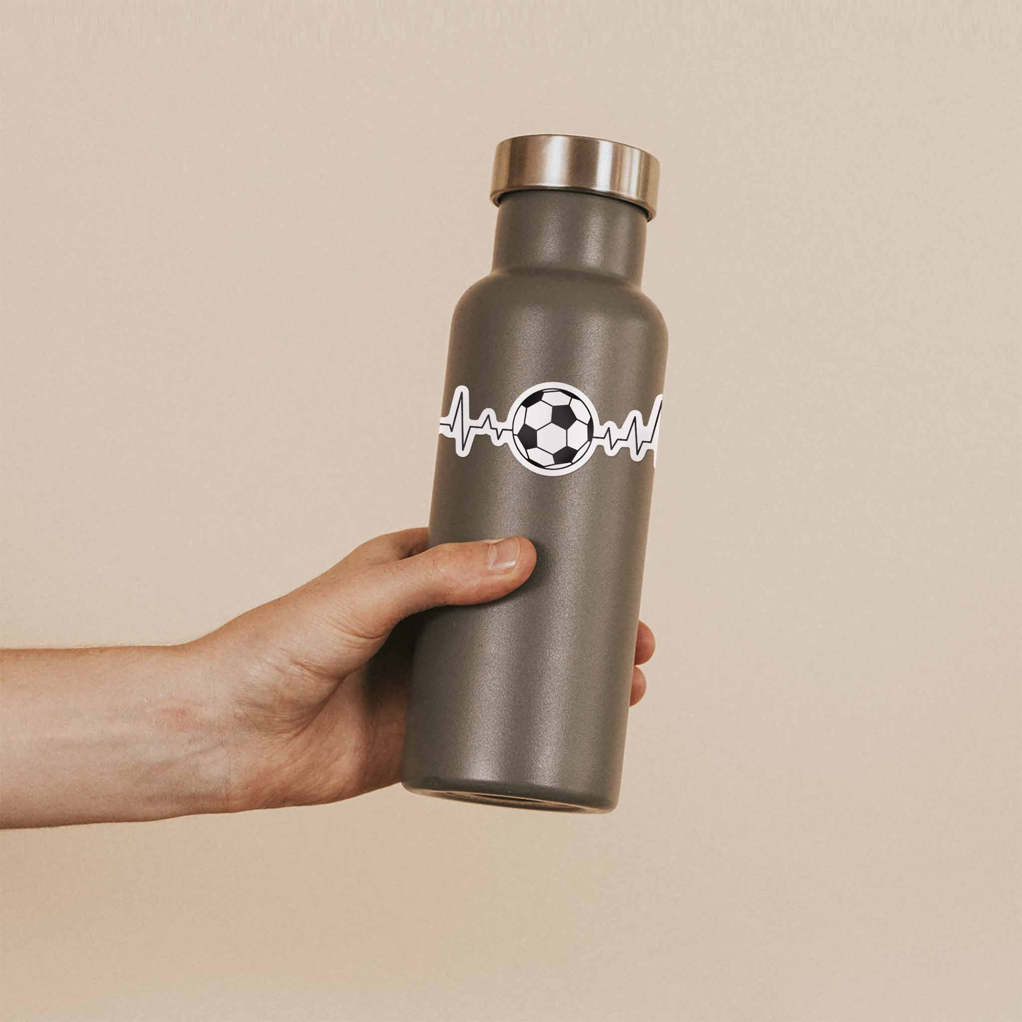 EKG Soccer Sticker - Cool Sports Life Decal for Water Bottle