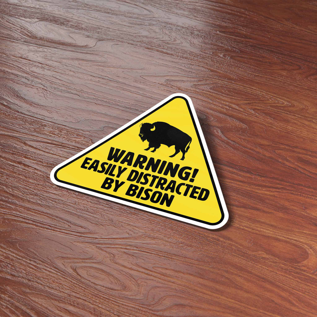 Easily Distracted by Bison Sticker - Funny Buffalo Gift