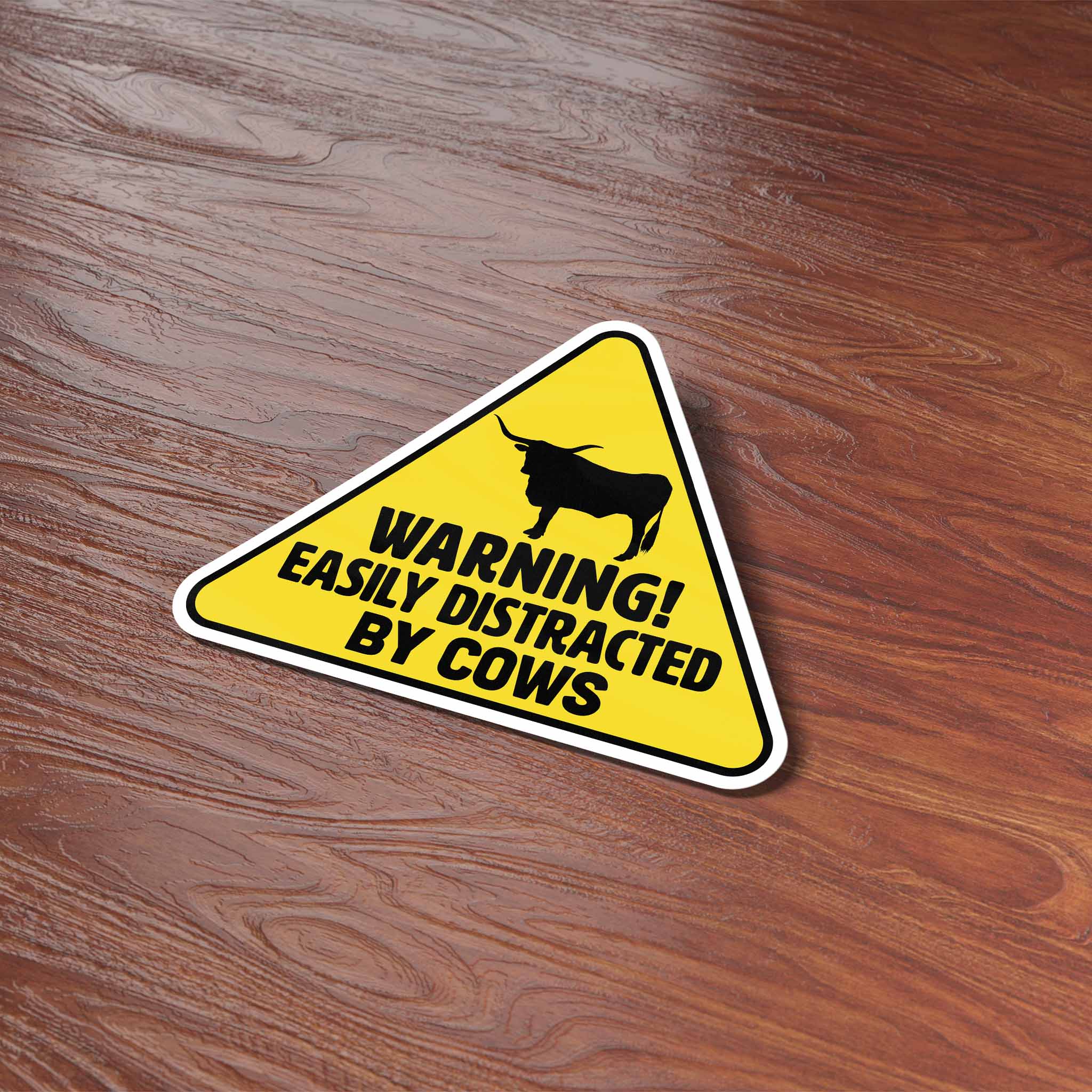 Easily Distracted by Cows Longhorn Sticker - Funny Texas Farm Decal