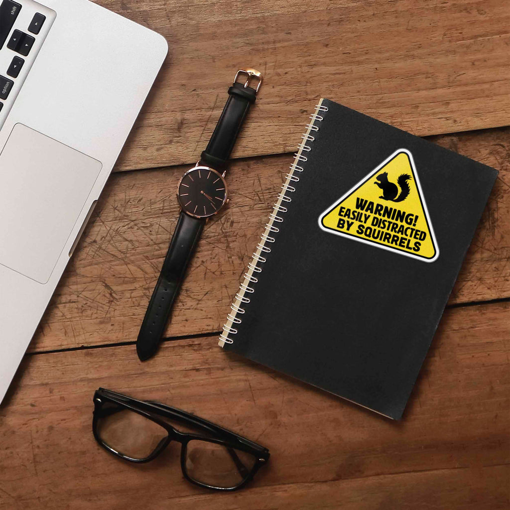 Easily Distracted by Squirrels Sticker - Funny Animal Decal