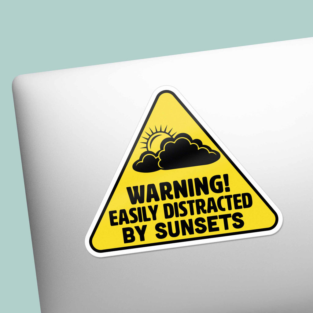 Easily Distracted by Sunsets Sticker - Funny Nature Decal