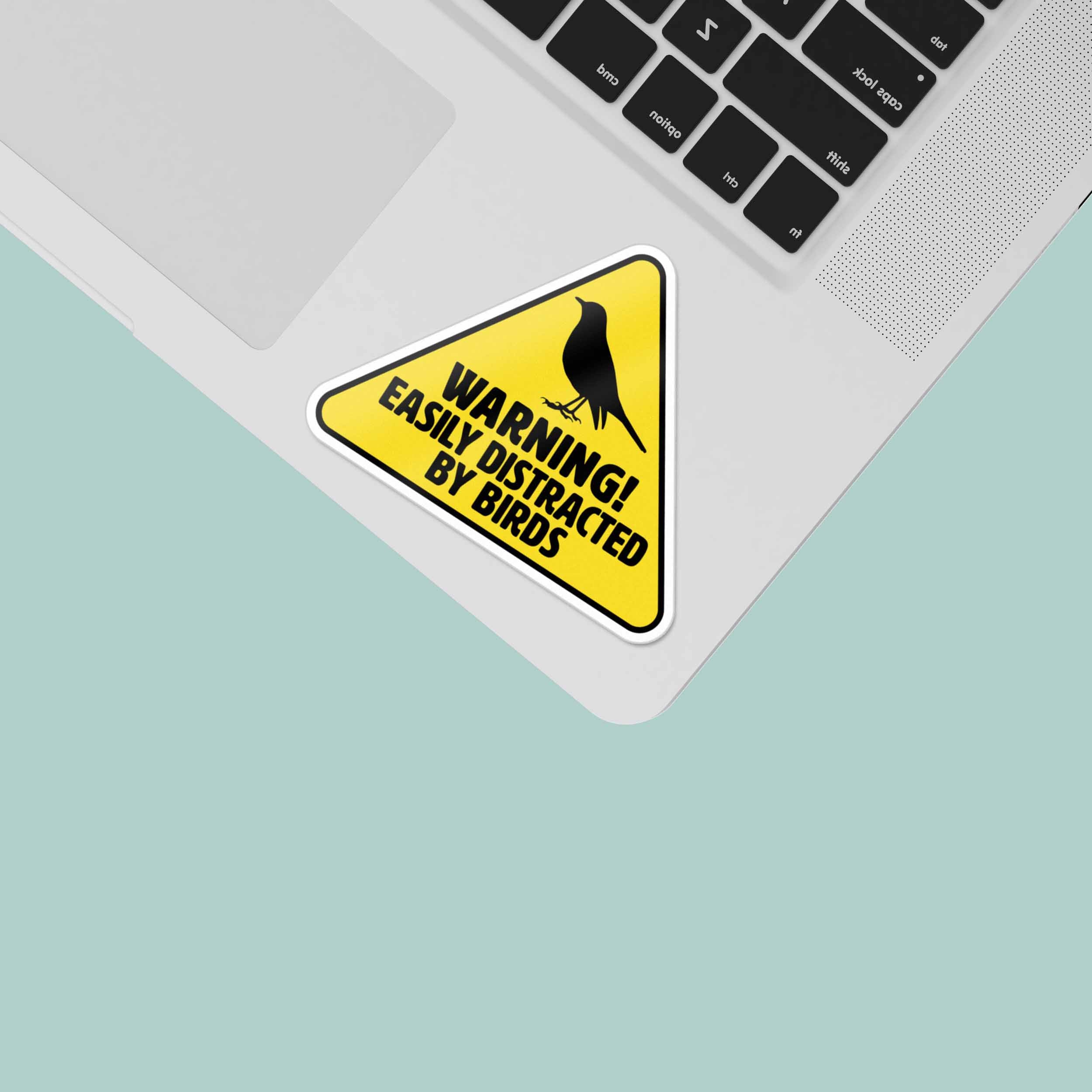 Easily Distracted by Birds Sticker - Funny Birdwatching Decal