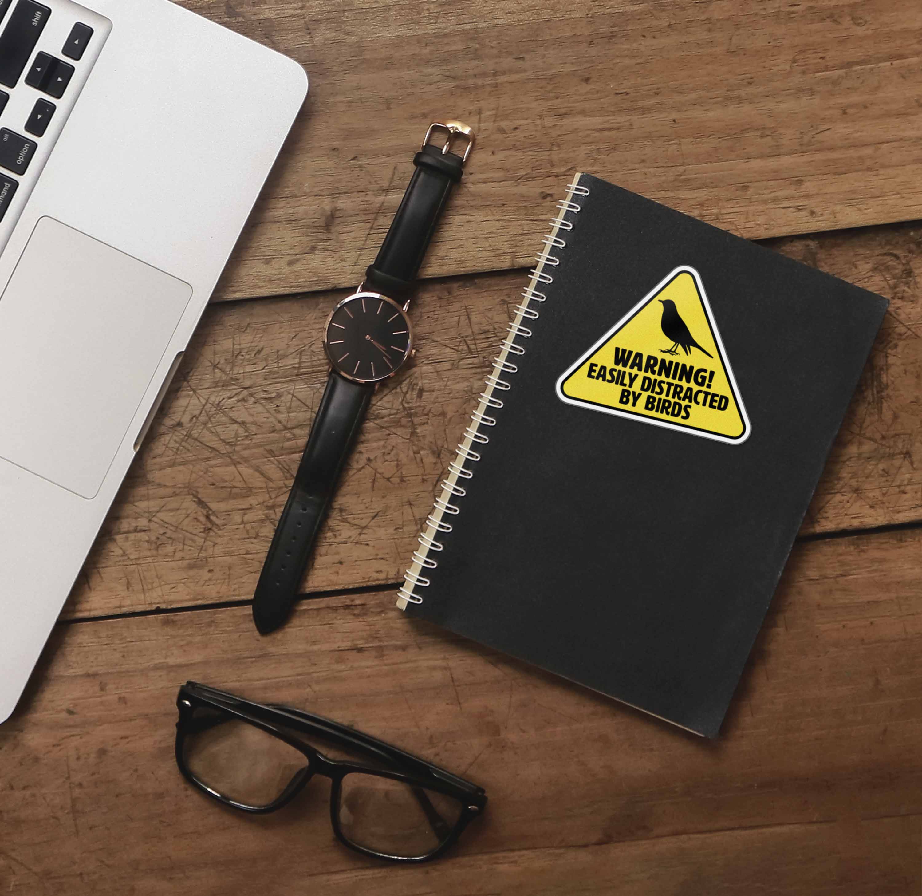 Easily Distracted by Birds Sticker - Funny Birdwatching Decal