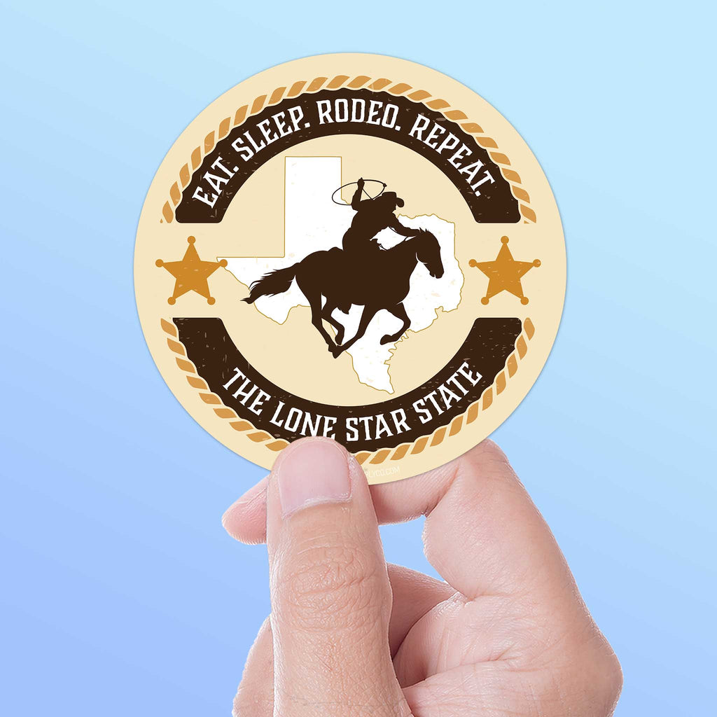 Texas Eat Sleep Rodeo Sticker