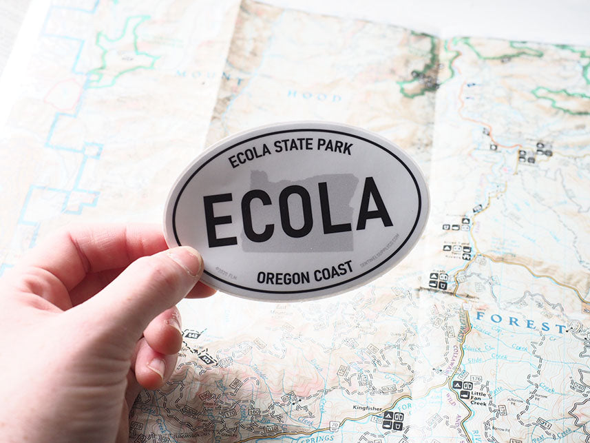 Ecola State Park Oregon White Oval Bumper Sticker