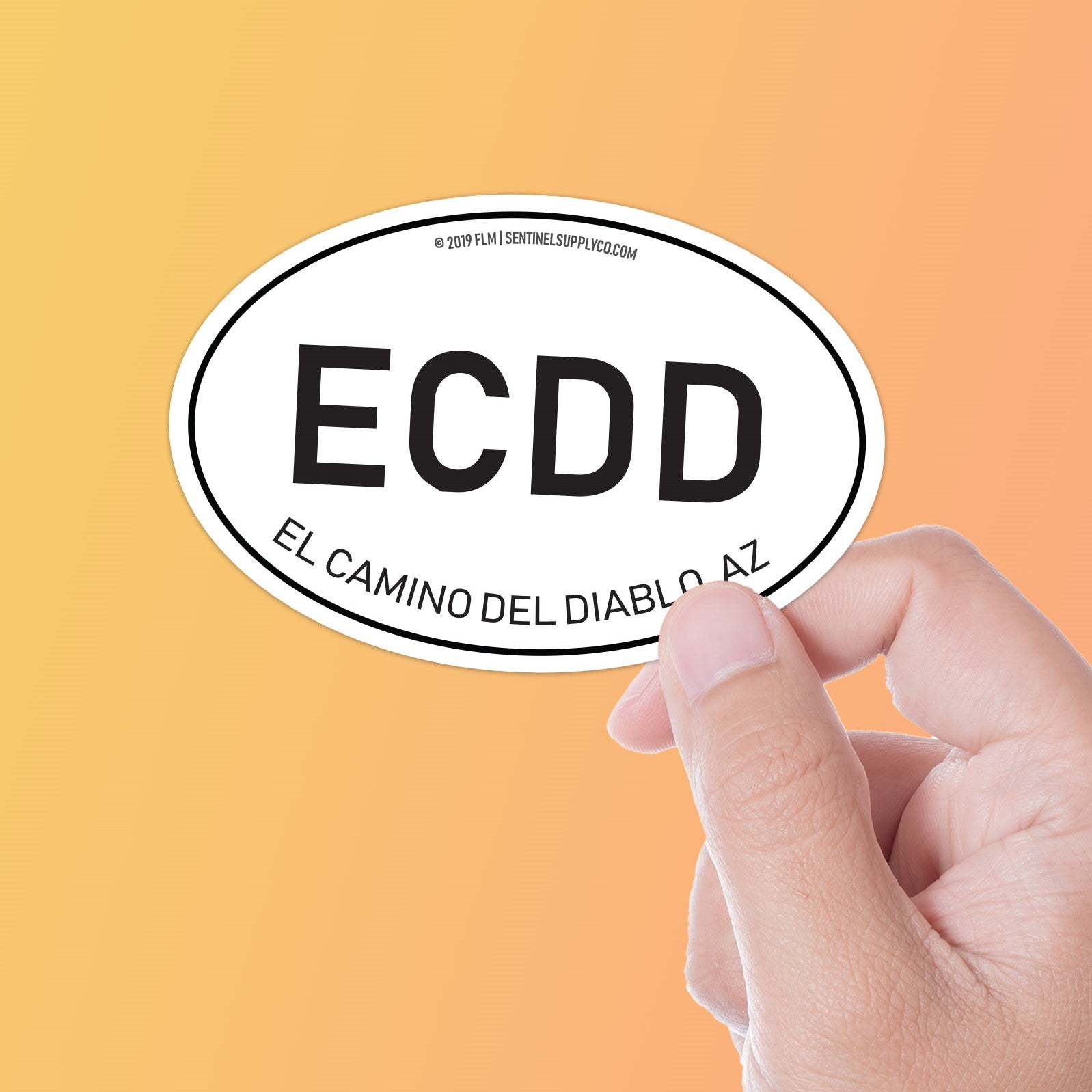 El Camino Del Diablo - White Oval Sticker