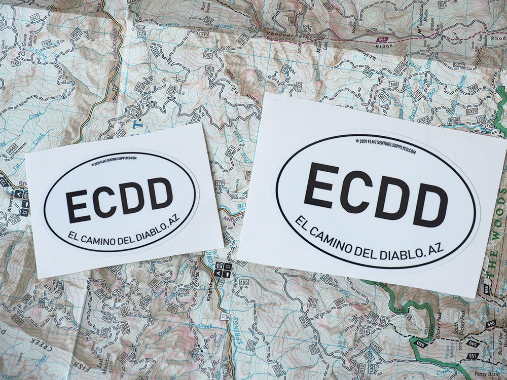 El Camino Del Diablo - White Oval Sticker