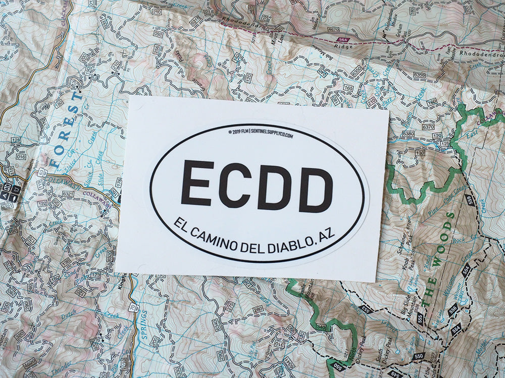 El Camino Del Diablo - White Oval Sticker
