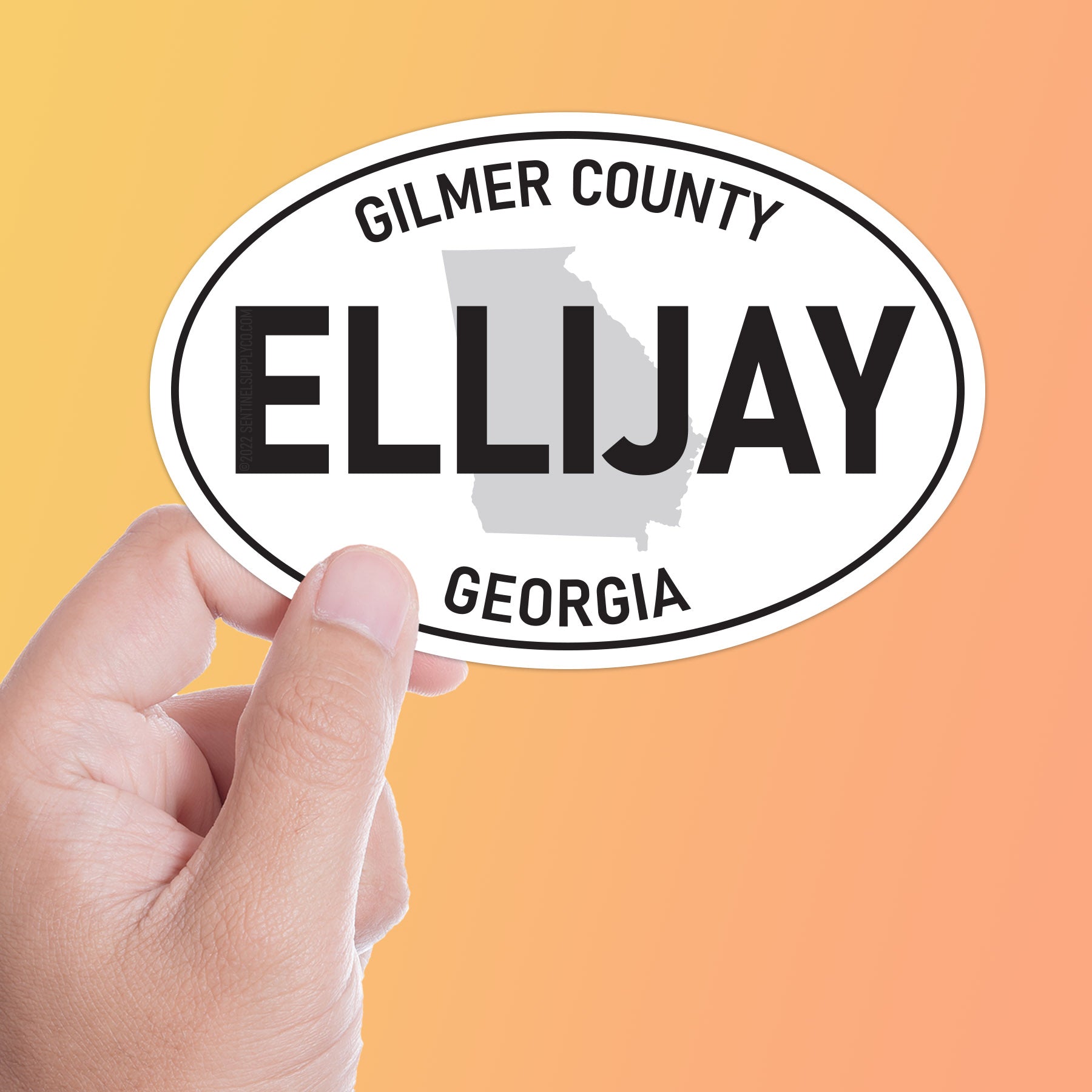 Ellijay Georgia White Oval Bumper Sticker
