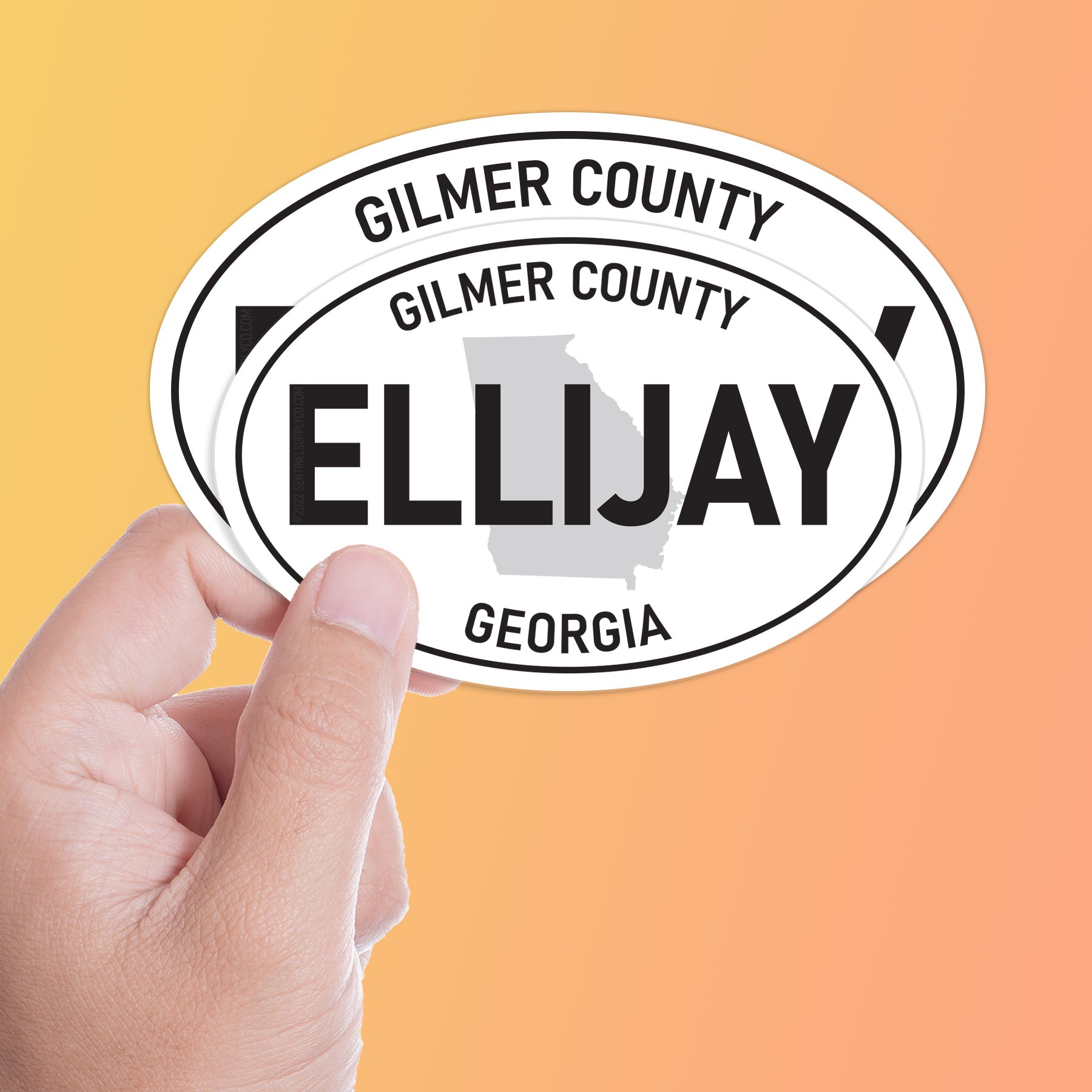 Ellijay Georgia White Oval Bumper Sticker