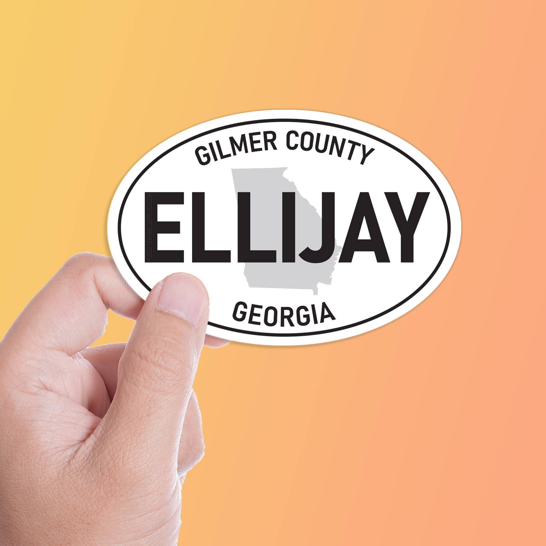 Ellijay Georgia White Oval Bumper Sticker