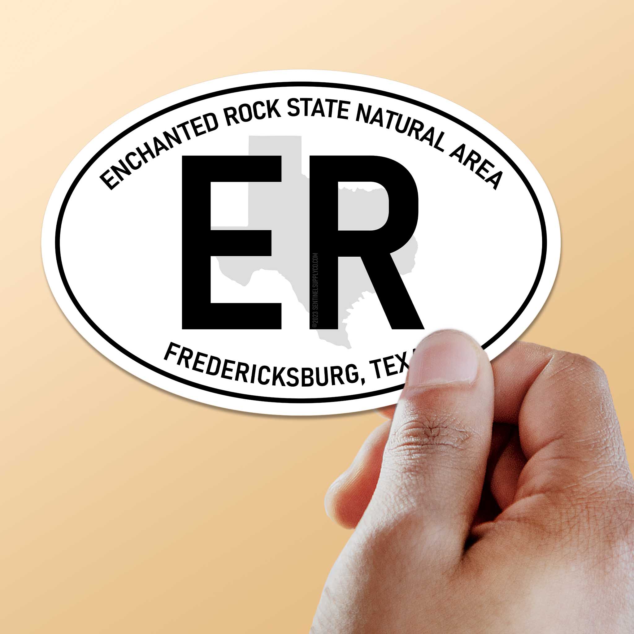 Enchanted Rock Texas White Oval Sticker