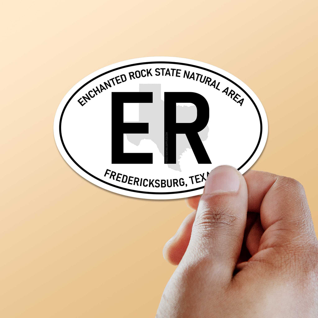 Enchanted Rock Texas White Oval Sticker