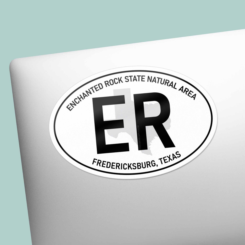 Enchanted Rock Texas White Oval Sticker