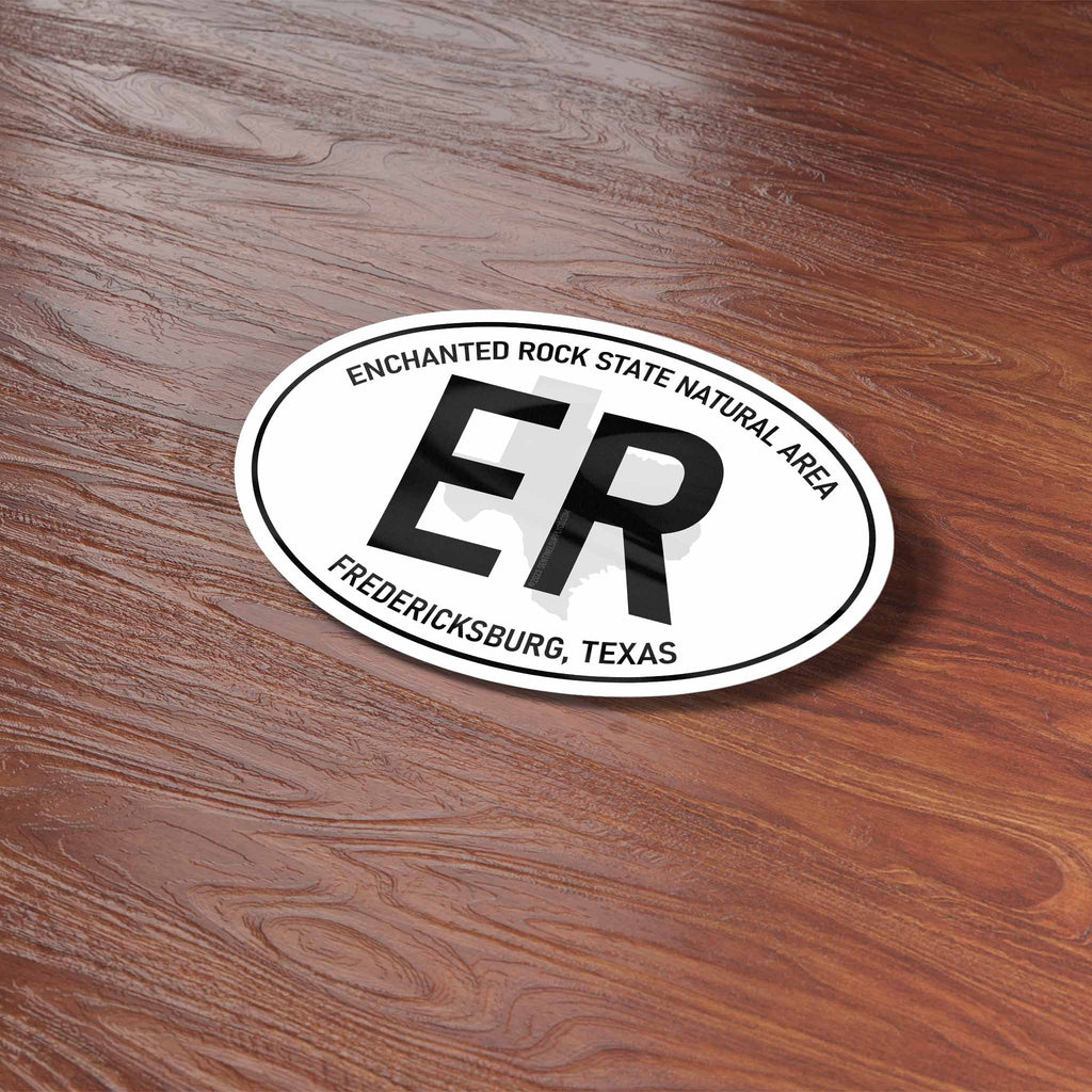 Enchanted Rock Texas White Oval Sticker