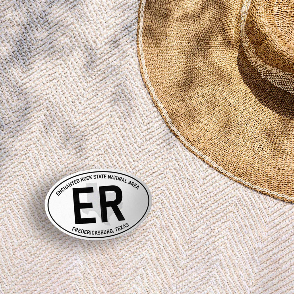 Enchanted Rock Texas White Oval Sticker
